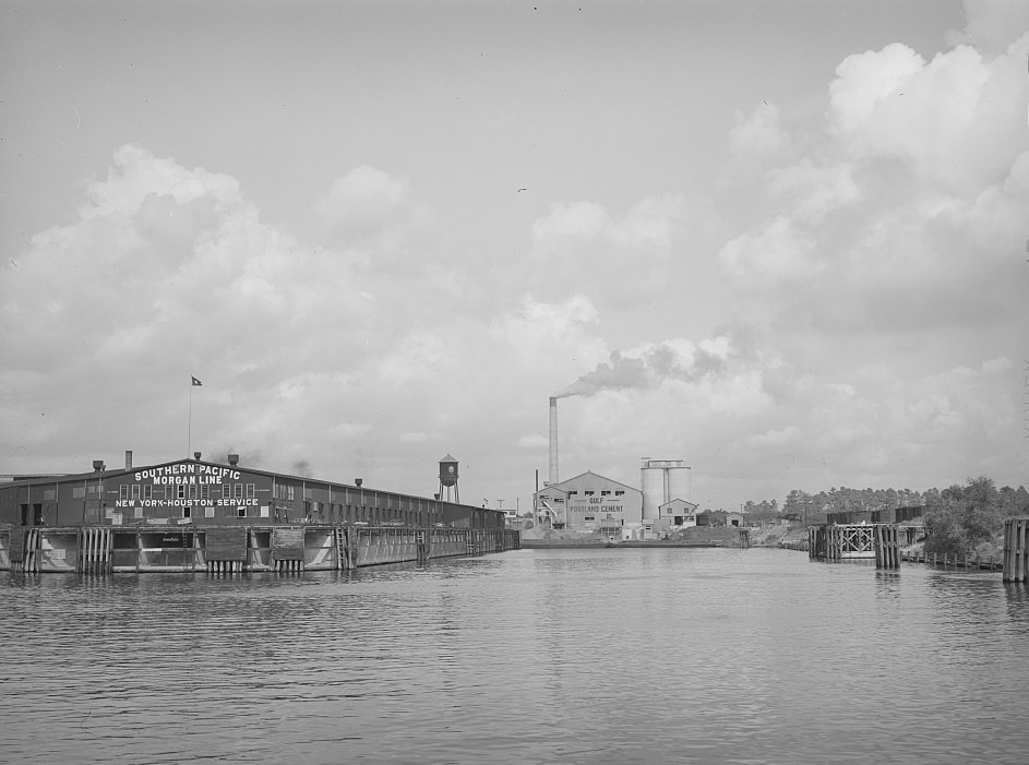 #70 Pier and cement plant at the Port of Houston, Texas, 1939