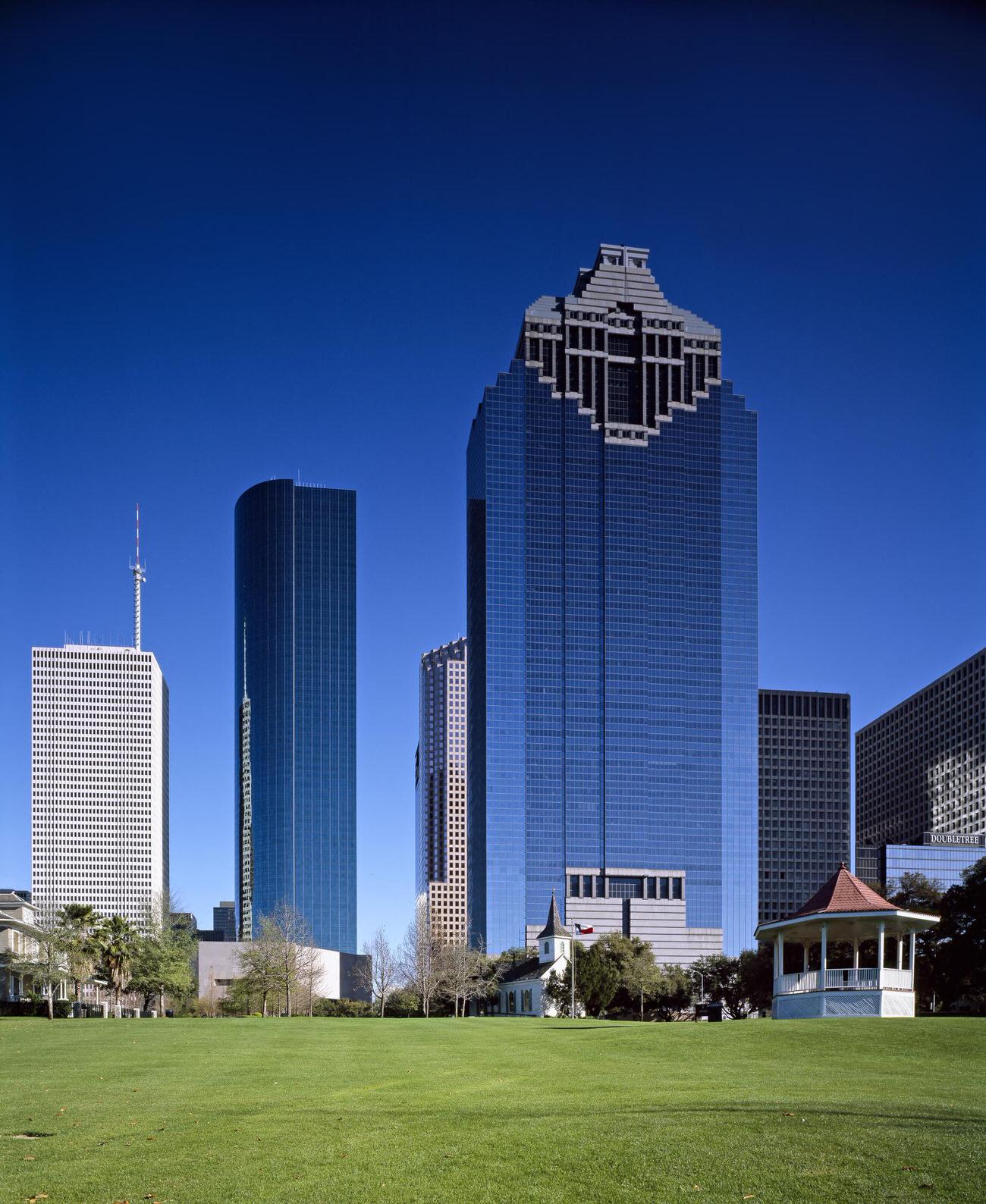 #89 Skyline from Sam Houston Park in Houston, 1990s