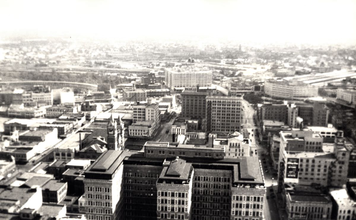 #3 Downtown Houston view from Gulf Building, 1930s.