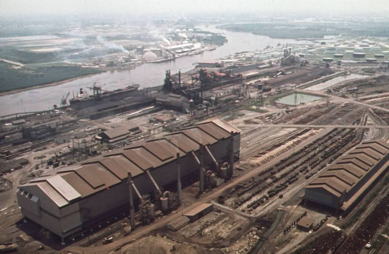 #65 Armco Steel plant with the Houston Ship Channel in the background, 1973.