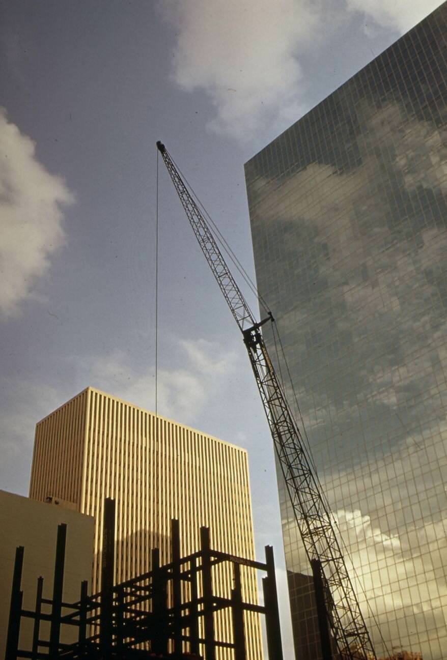 #67 Skyscrapers and construction in Houston, 1973.