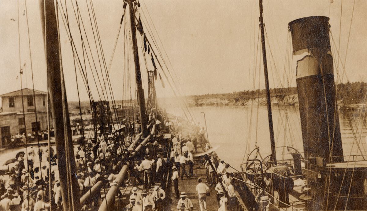#15 Houston Ship Channel’s second opening from docked ship, 1915.