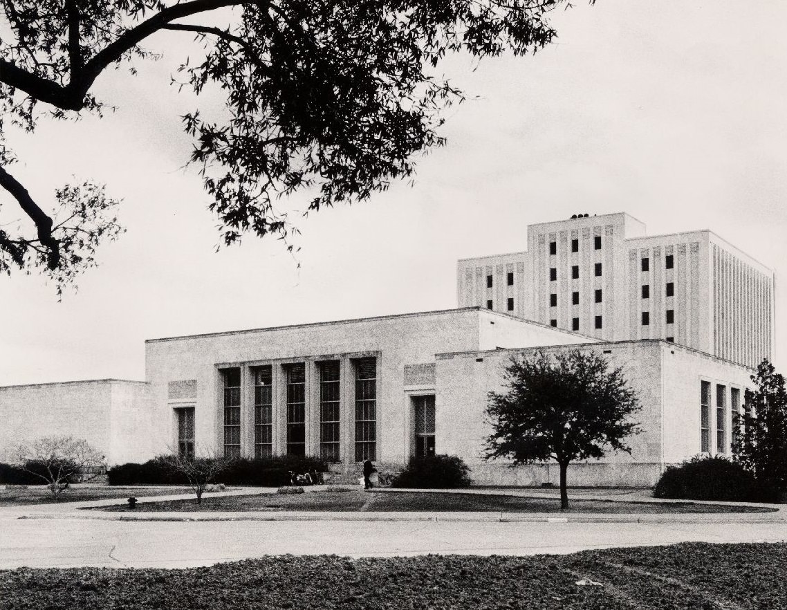 #31 M.D. Anderson Library photomontage with Blue Wing addition, 1968.