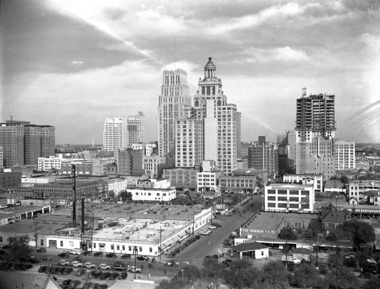 #13 Houston skyline looking east, 1940s