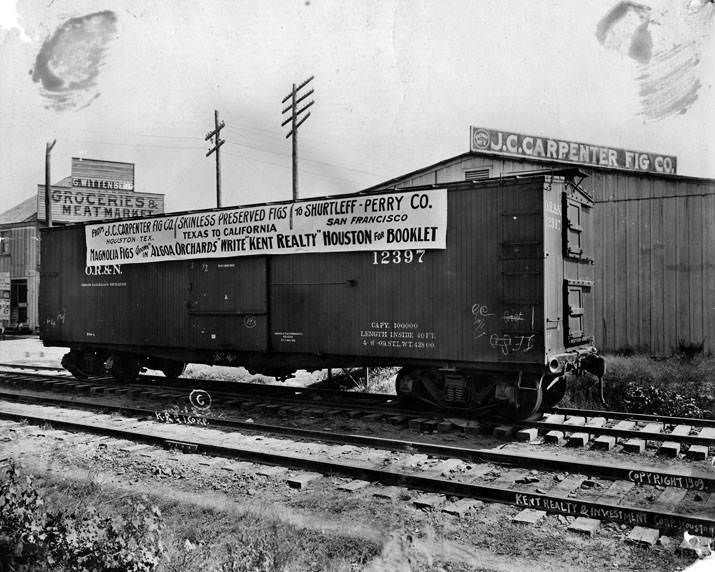 #19 Railroad freight car at J. C. Carpenter Fig Company, 1909.