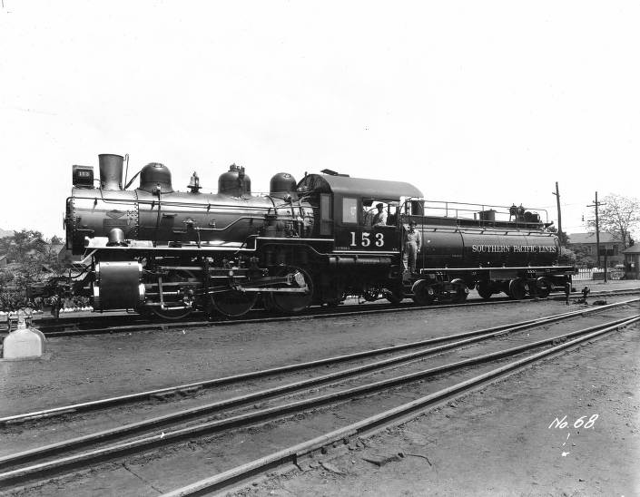 #4 Two men on a locomotive train, Houston, 1890s