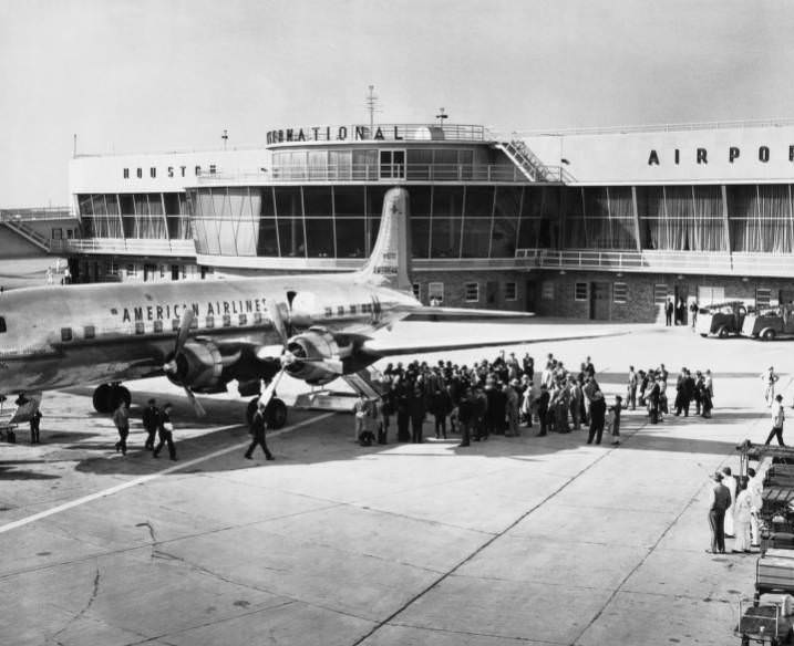 #10 American Airlines inaugural flight ceremony, Houston, 1956.