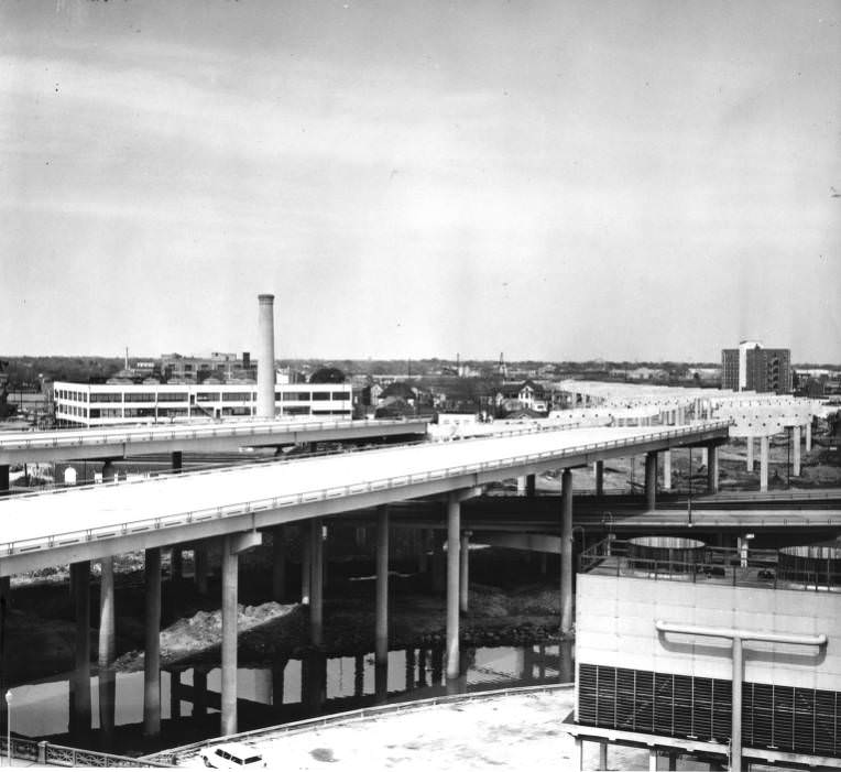 #21 Elevated freeway construction, Houston, circa 1960s.