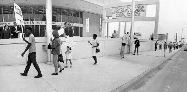 #49 Protestors at National Education Association event, Houston, March 31, 1968.