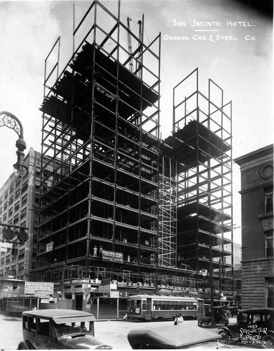 #40 San Jacinto Hotel under construction, Houston, 1926.