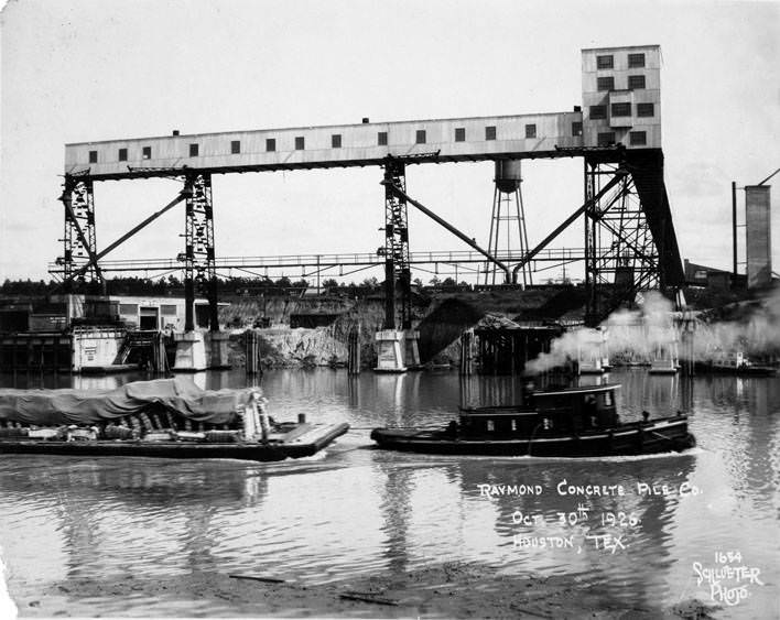 #60 Tugboat pulling barge, Houston Ship Channel, 1926.
