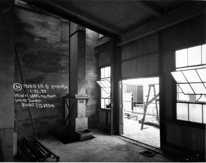 #71 Charging room at Prest-O-Lite Company, Houston, 1929.