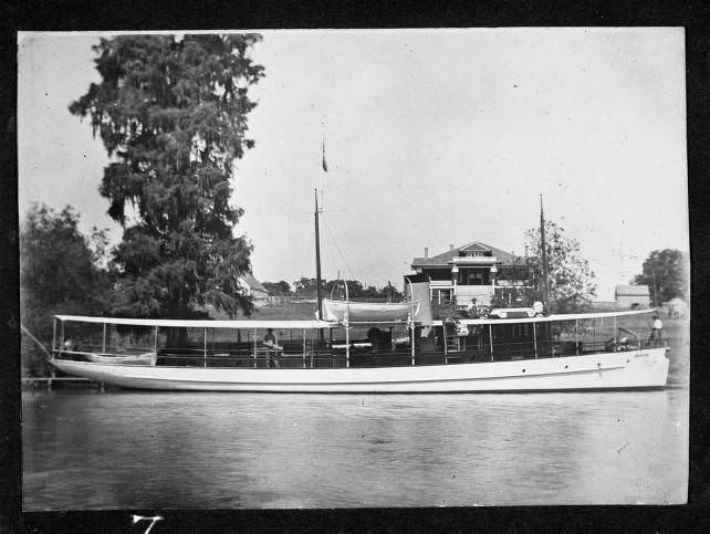 #33 Moored yacht, Houston, circa 1900s.