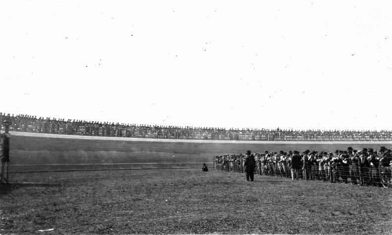 #97 Motorcycle race track spectators, Houston, 1920s.