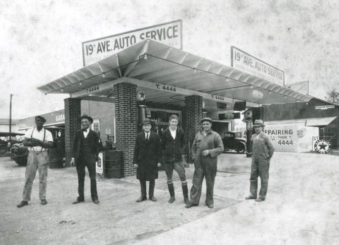 #101 19th Ave. Auto service station workers, 1920s