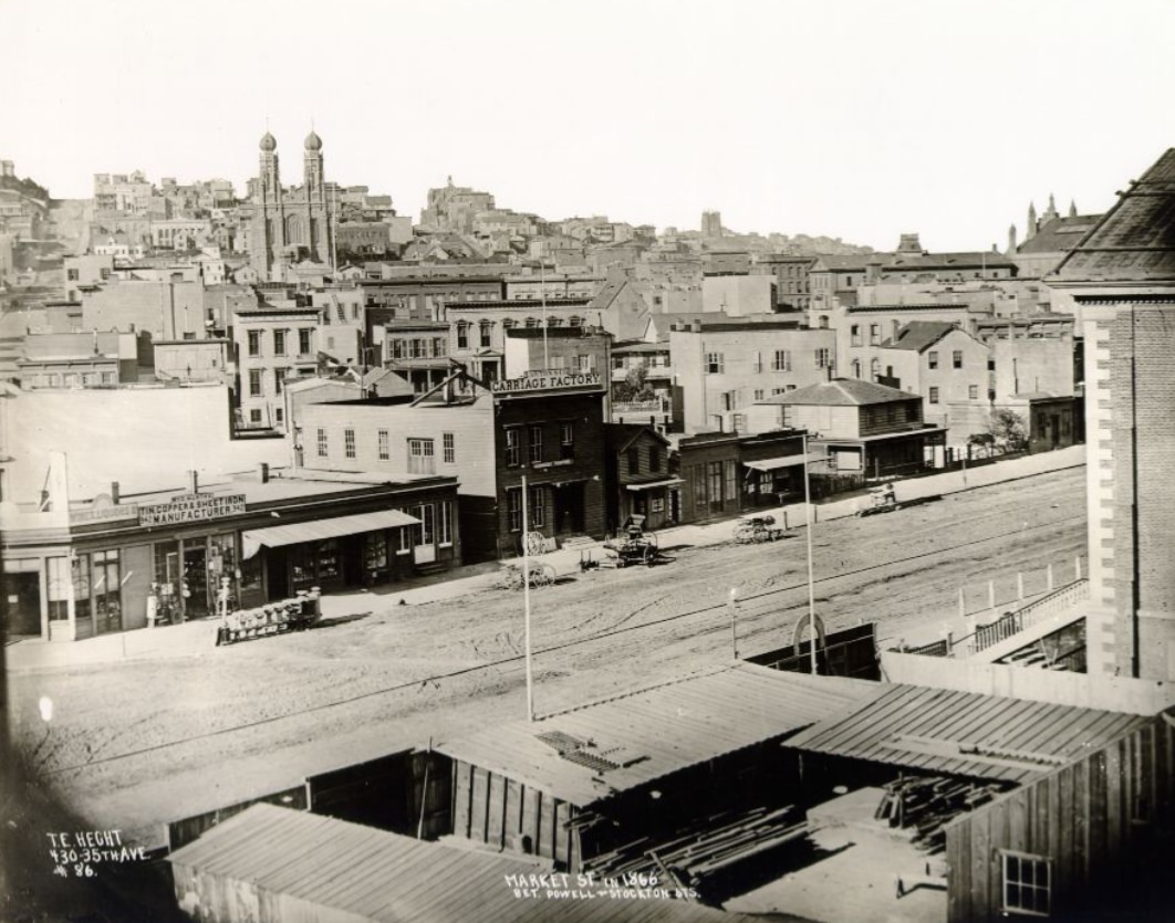 #113 Market Street in 1866 between Powell and Stockton Streets