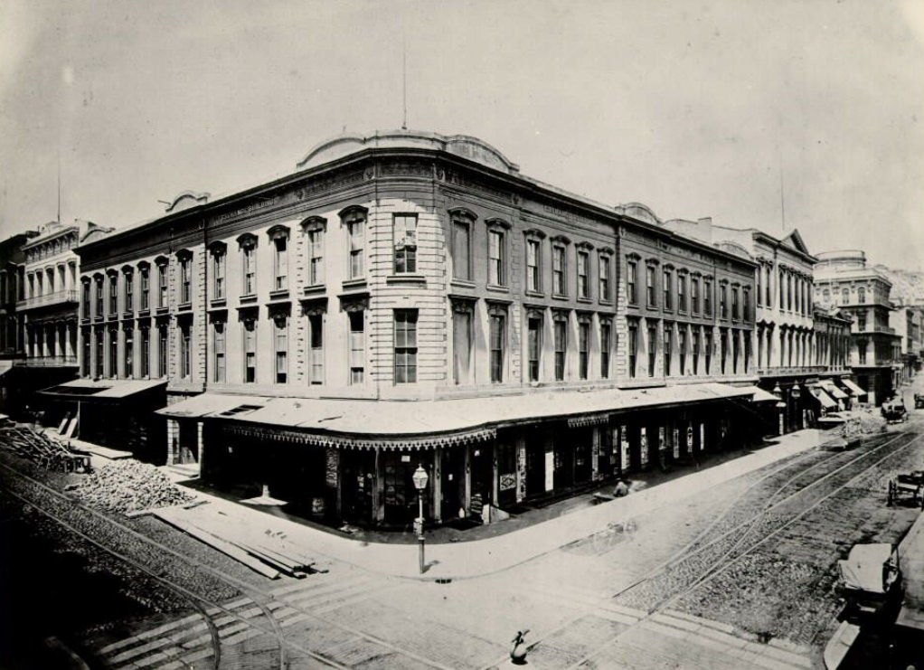 #7 Montgomery Street and Washington Street Exchange Building, 1860s