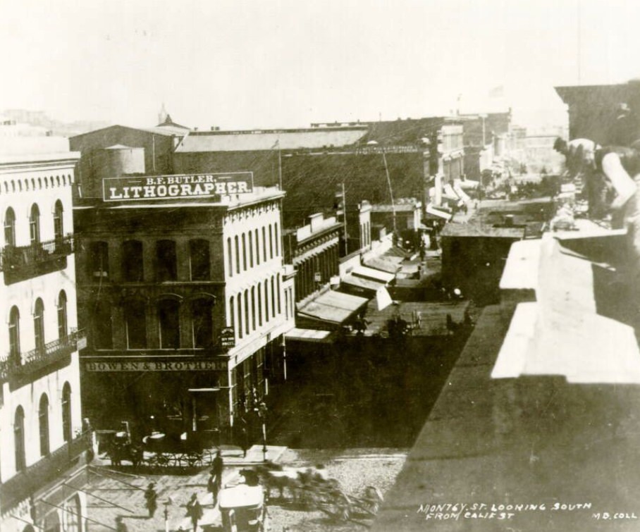 #50 Montgomery looking south from California Street, 1862