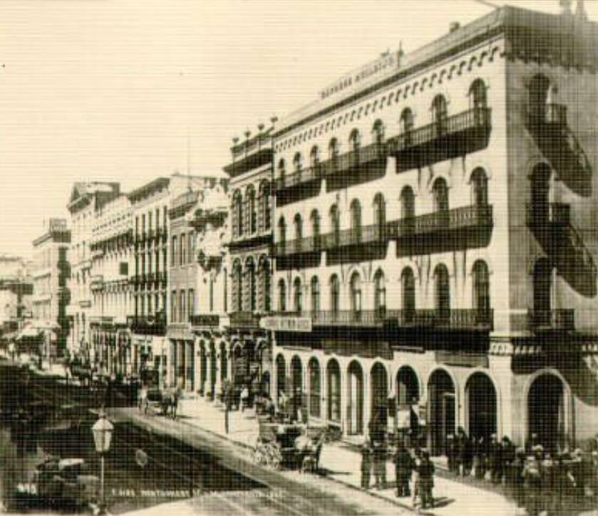 #60 East side of Montgomery, north of California Street, 1865
