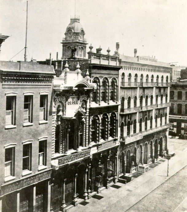 #63 Montgomery Street, between California and Sacramento streets, 1868