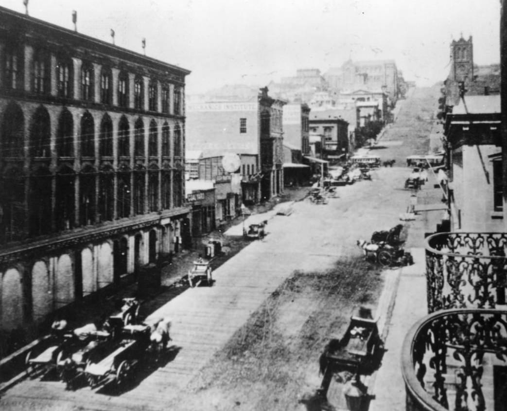 #72 California Street, west of Montgomery, 1865
