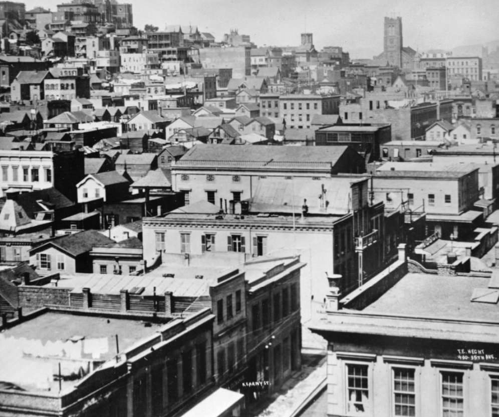 #74 Aerial view of Kearny Street, 1860s