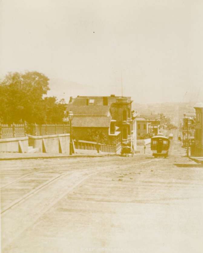 #18 Clay Street, east from Jones, 1875