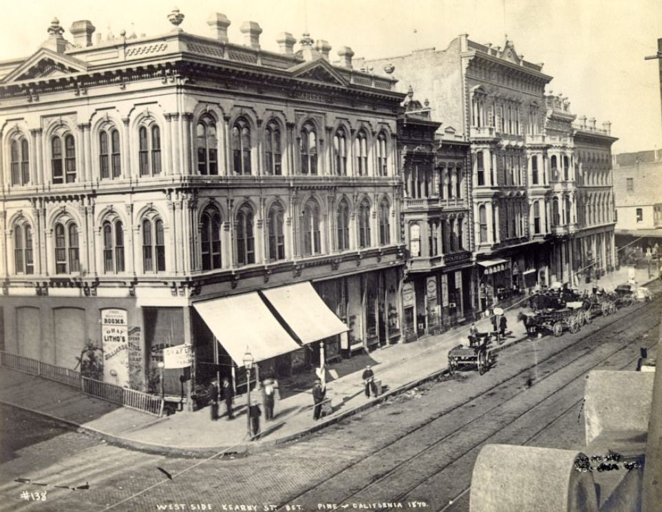 #63 Kearny Street, corner of Pine, 1870