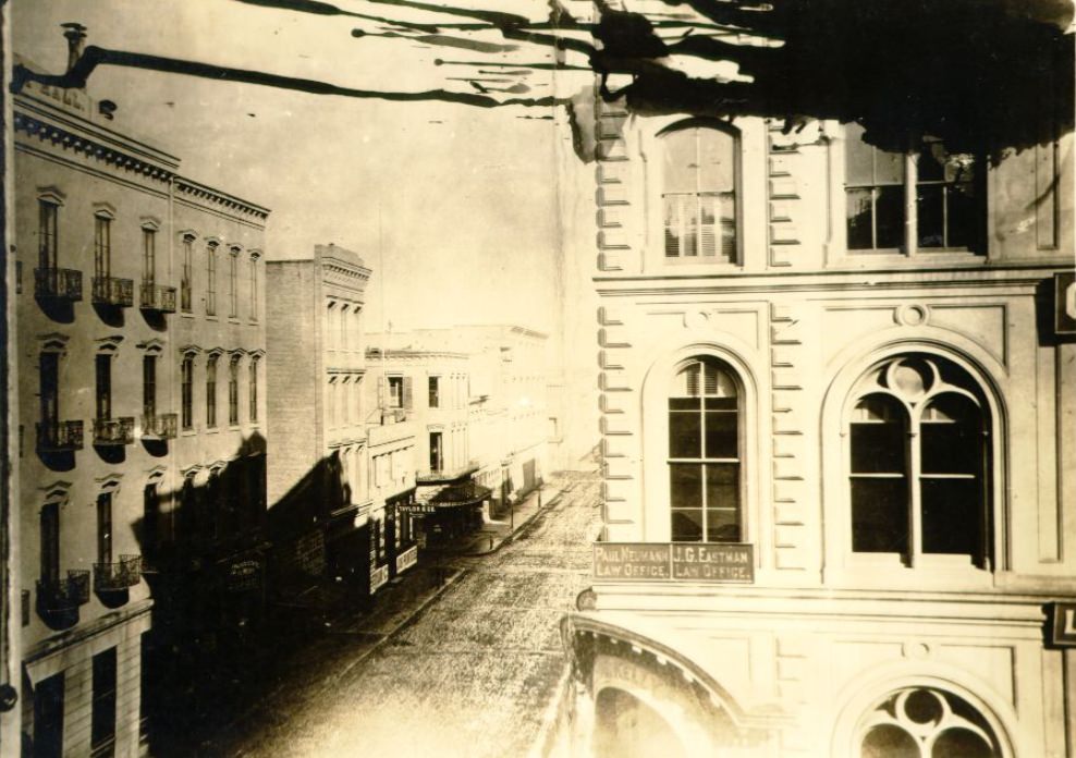 #77 Sacramento Street, corner of Montgomery Street, 1872