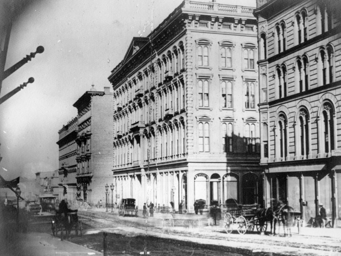 #82 Bush Street, corner of Montgomery, 1870