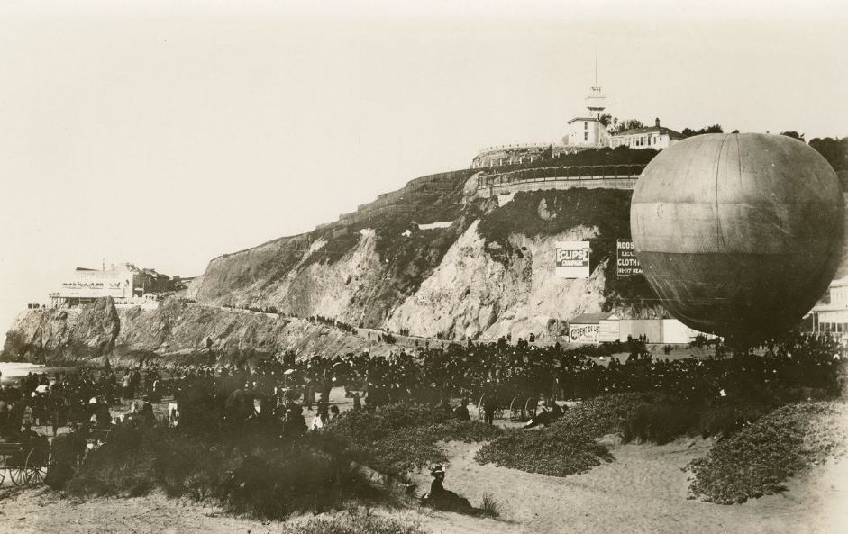 #99 Balloon Ascension at Ocean Beach, San Francisco, California, 1886