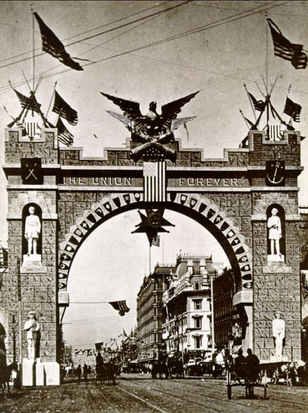 #102 G.A.R. Arch on Market Street, August 3, 1886
