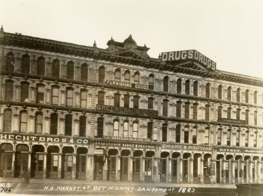 #121 Market Street, between Montgomery and Sansome streets, 1880