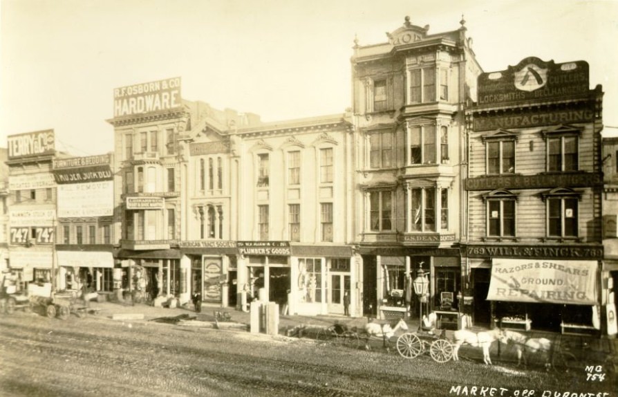 #18 Market Street, opposite Dupont, 1880