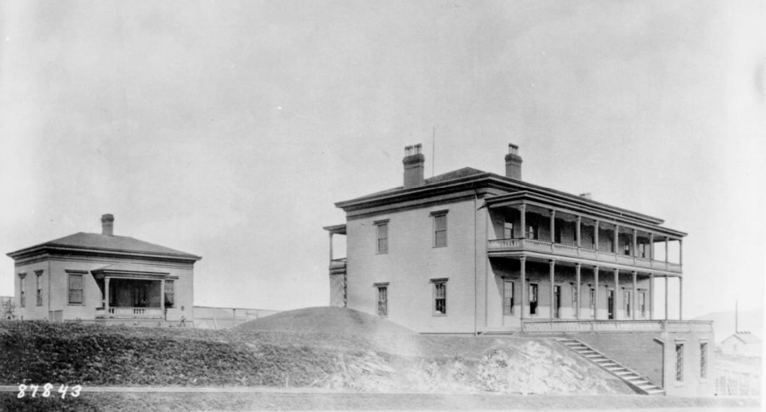 #4 NCO quarters and Hospital building in the Presidio, 1880s
