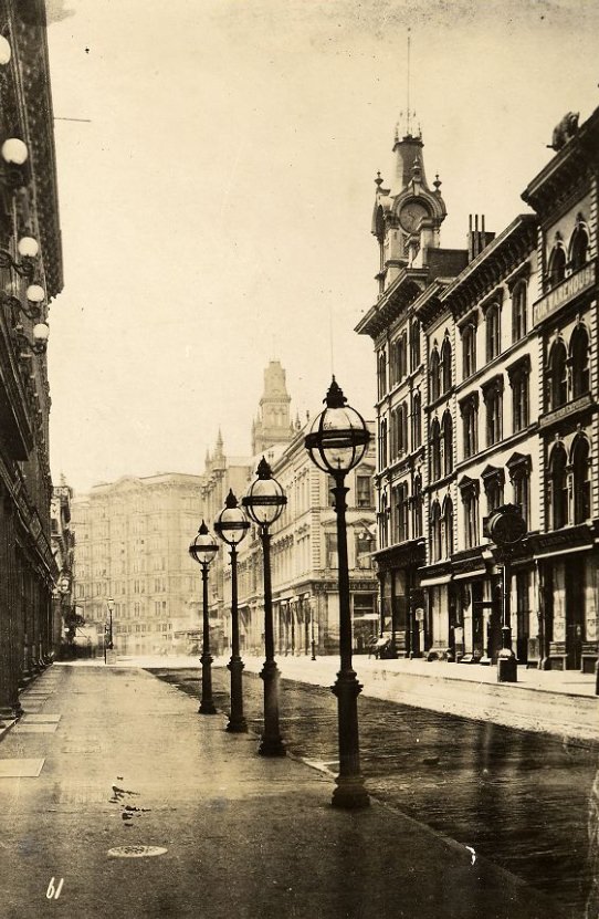 #29 Looking south on Montgomery Street, near Sutter, 1889