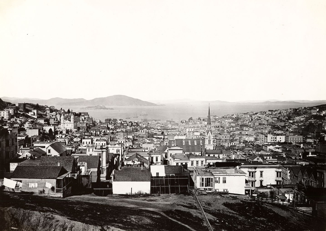 #33 View of North Beach from California and Powell streets, circa 1885