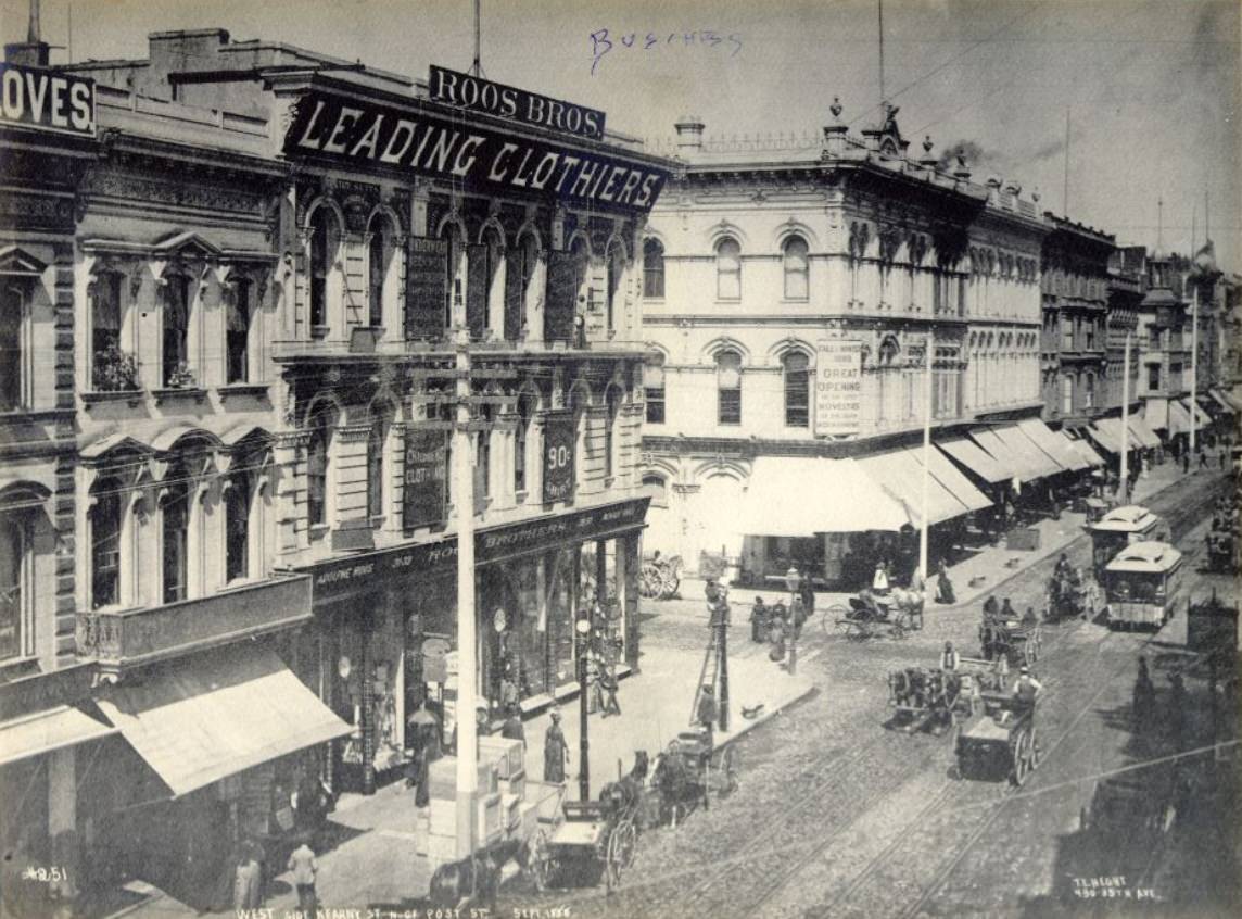 #6 West side of Kearny Street, north of Post Street, September 1888