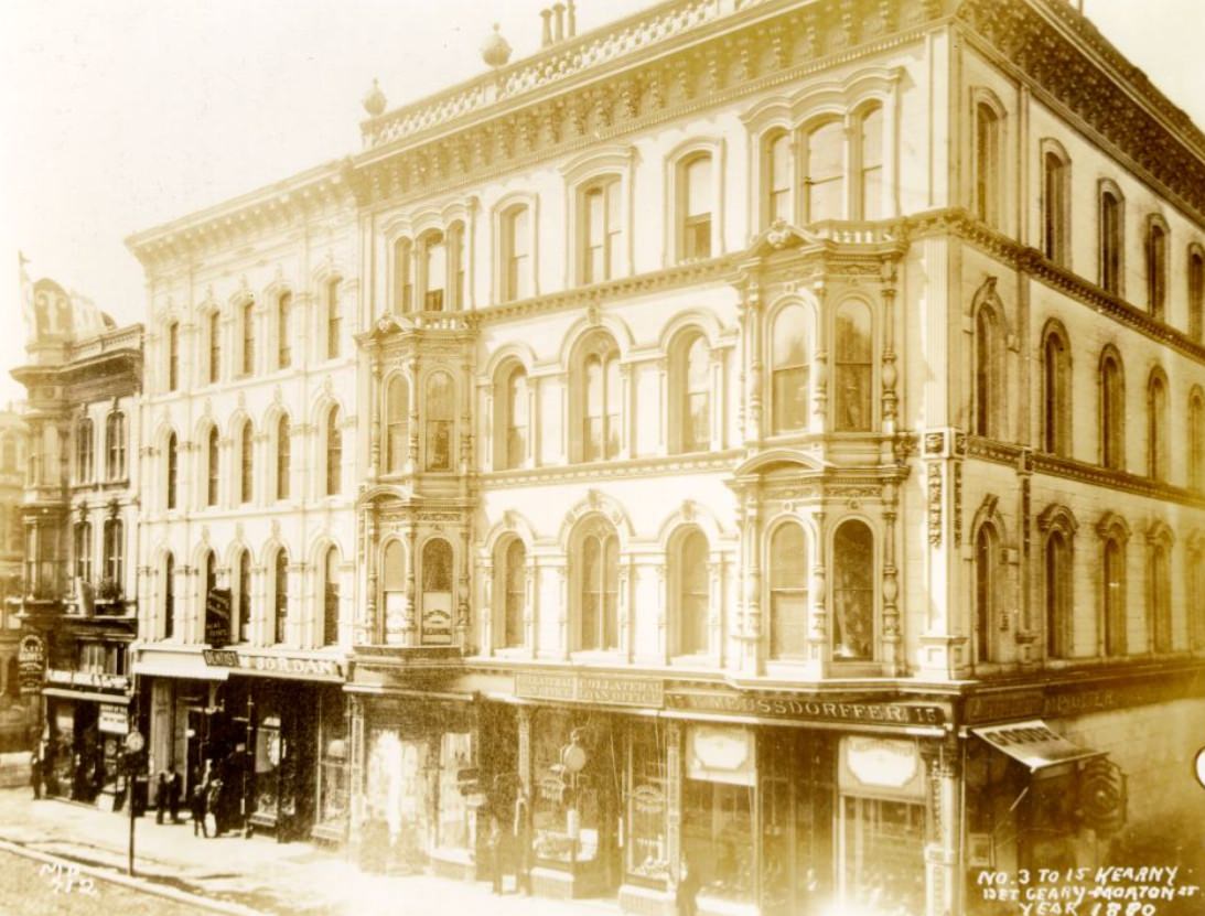 #67 Kearny Street between Geary and Morton Alley (now Maiden Lane), 1880