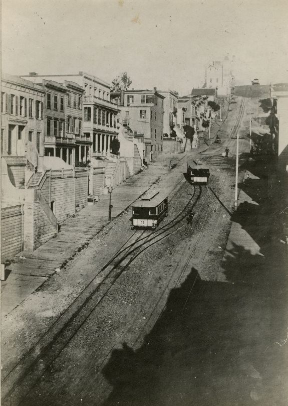 #98 Telegraph Hill with Cable Railroad, 1880s
