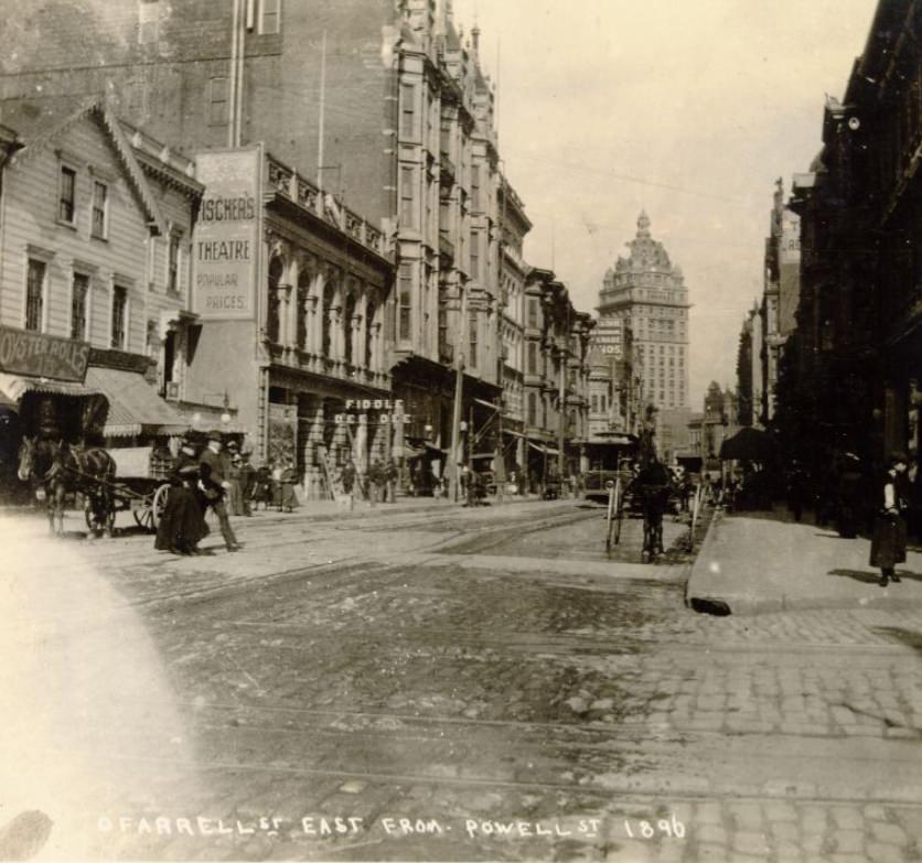 #16 O’Farrell Street Looking East from Powell Street, 1896