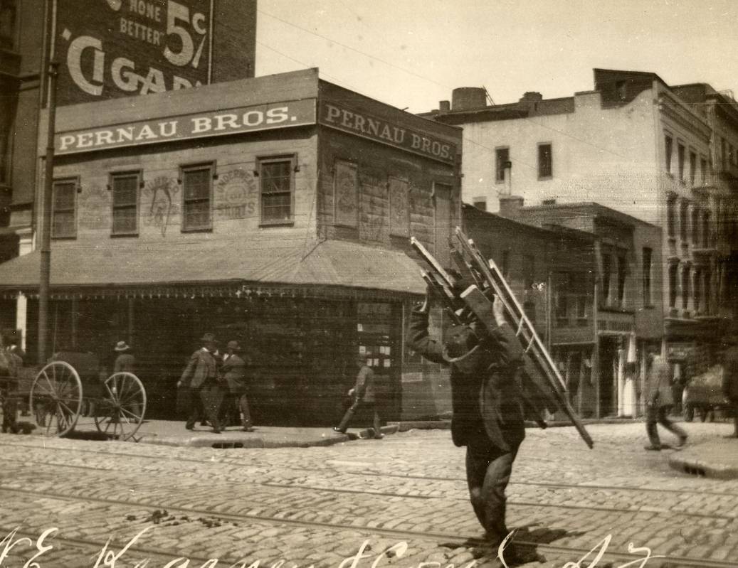 #42 Kearny at the corner of Commercial Street, circa 1896