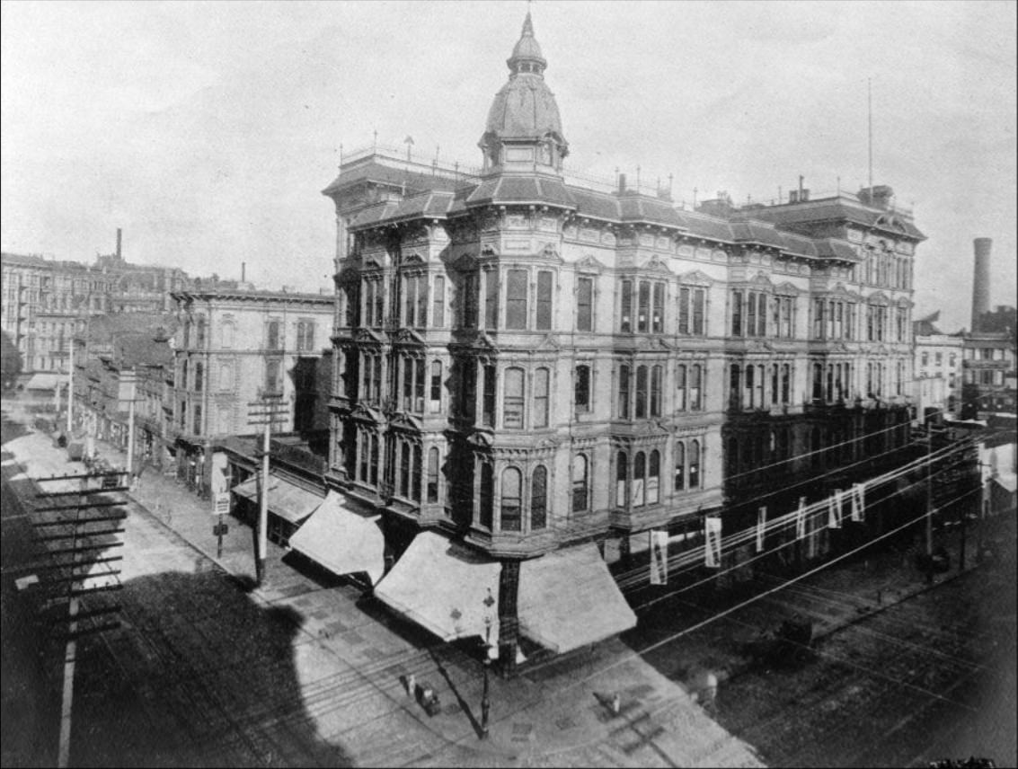 #7 Geary Street at the corner of Grant, 1896