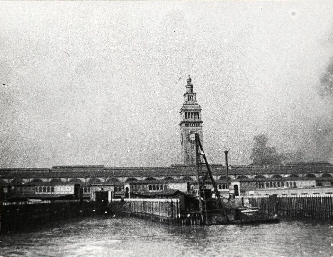 #96 View of Ferry Building from the bay, 1899