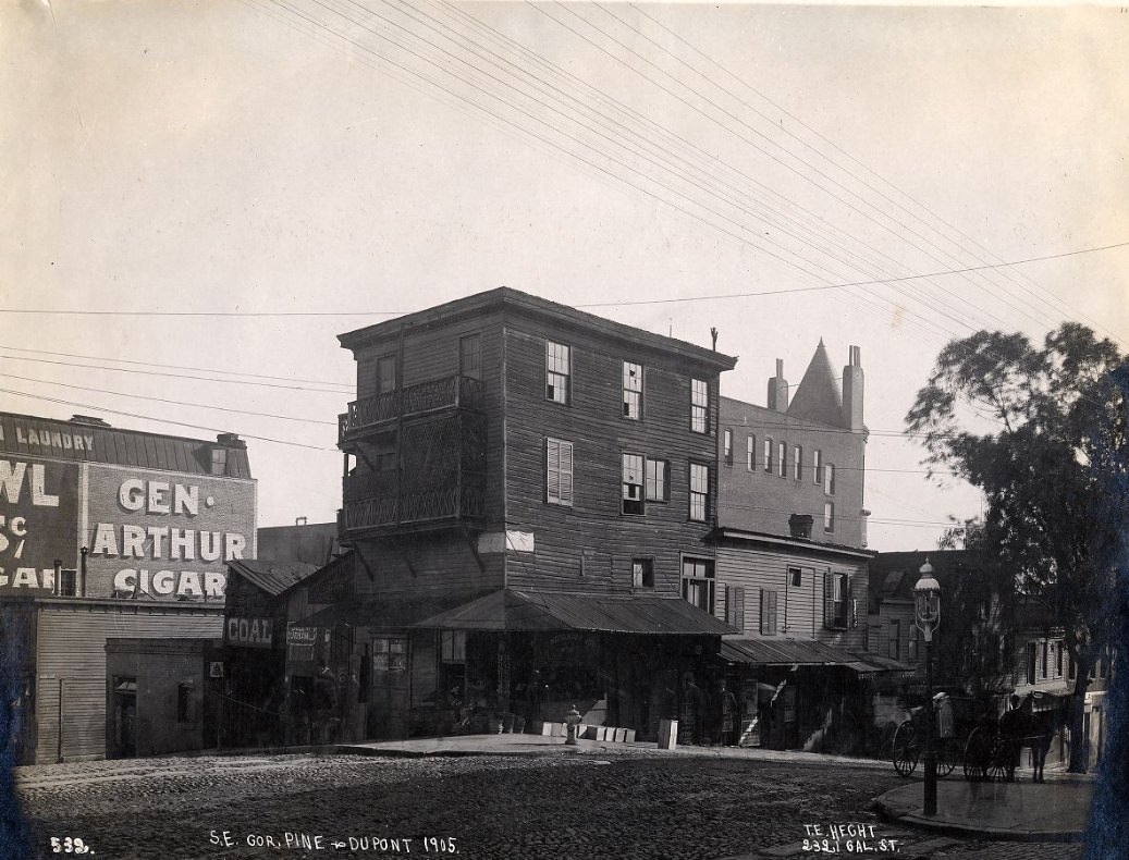 #27 Southeast corner of Pine and Dupont Street (now Grant Avenue), 1905