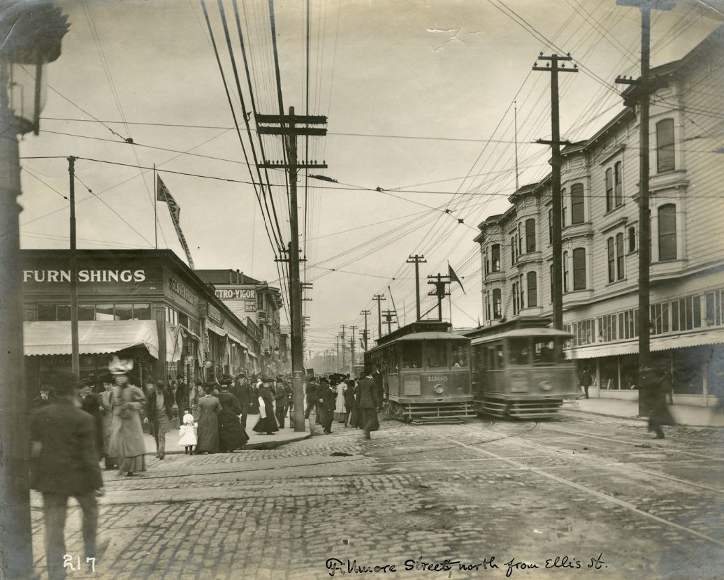 #32 Fillmore Street, north from Ellis Street, early 1900s