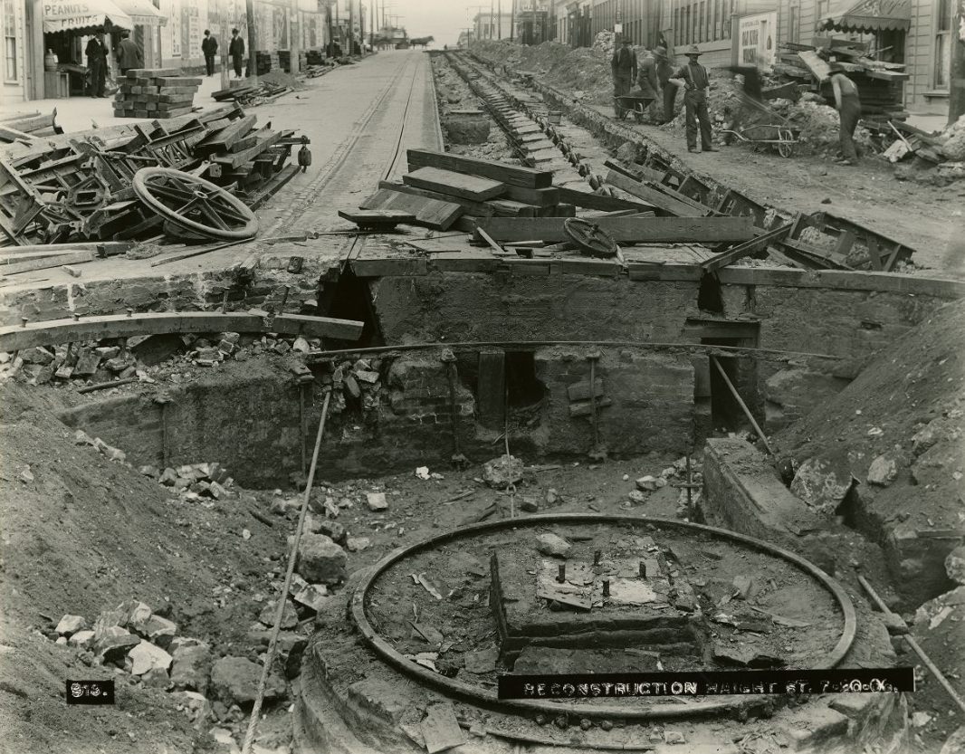 #68 Track reconstruction on Haight Street near Stanyan, July 20, 1906