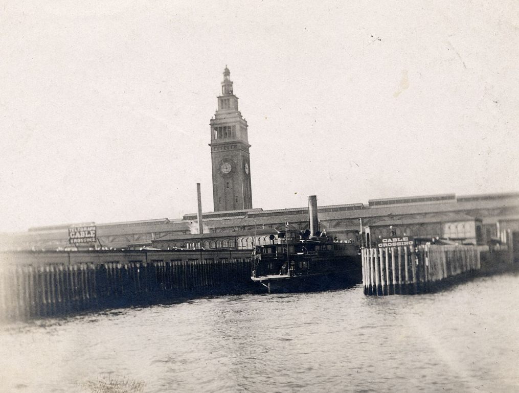 #96 View of the Ferry Building from the bay, circa 1910.