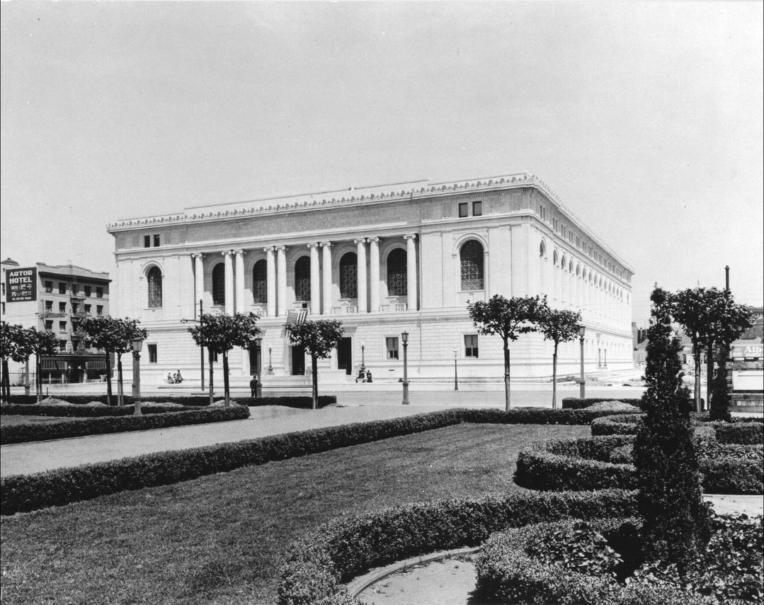 #104 Exterior view of Main Library in the 1910s.