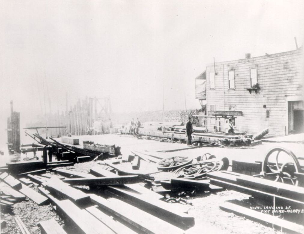 #108 Naval landing at Third and Berry streets in the 1910s.